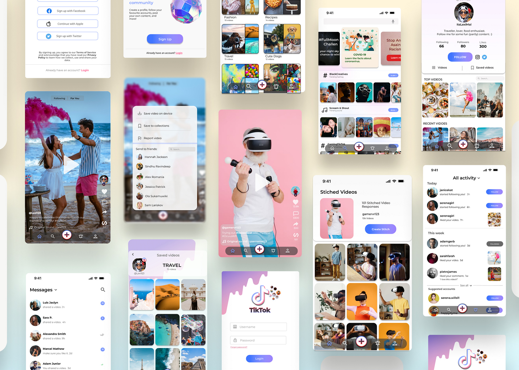 Tiktok Redesign Ui Compilation By Zeynab On Dribbble