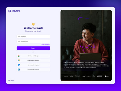 Login Page Design for an Innovative E-signature Company app branding clear company debut design esigning figma flow login modern online signup ui ux website