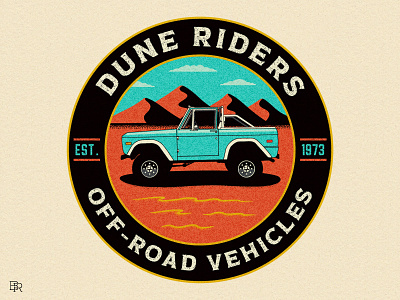 Dune Riders_design_BRD_7-24-23 4x4 desert design dunes illustration illustrator off road retro sand surf truck vector vintage