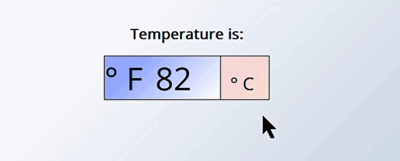 Display F and Celsius Temp celsius css design fahrenheit temperature ui uidesign