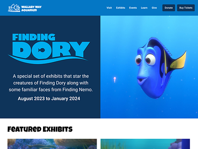 Disney Pixar's Finding Dory/Nemo: Wallaby Way Aquarium finding dory finding nemo uiux design user interface web design