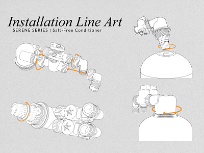Installation Line Art adobe illustrator branding graphic design illustration line art manual design marketing vector