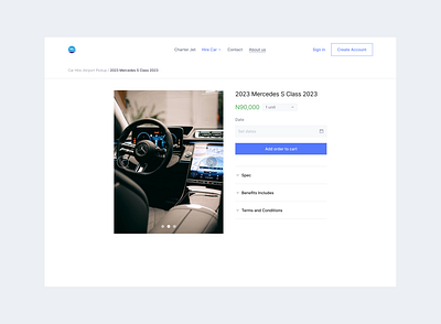 Pdp for hiring car design ecommerce landingpage uidesign webapp