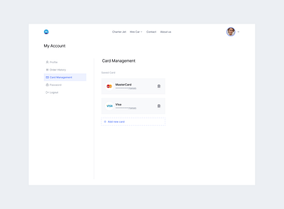 Account sections ecommerce ui ux webapp