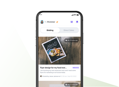 Bidding system for creatives design ui uidesign