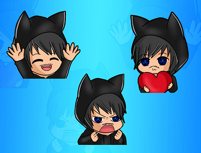 Twitch Emotes anime art artist branding channel character chibbi designs discord emote emotes illustrator kick live photoshop streamers streaming twitch twitter