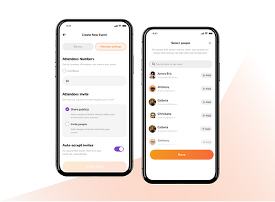 Manage people coming to your event design ui uidesign ux