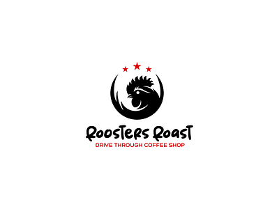 Fun Roosters Logo animal black branding chicken design graphic design logo logo design rooster simple