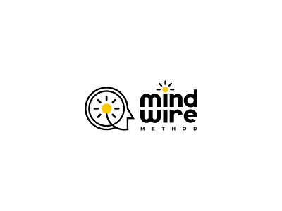 Mind Wire Logo black branding bulb design graphic design head idea light logo logo design simple think wire