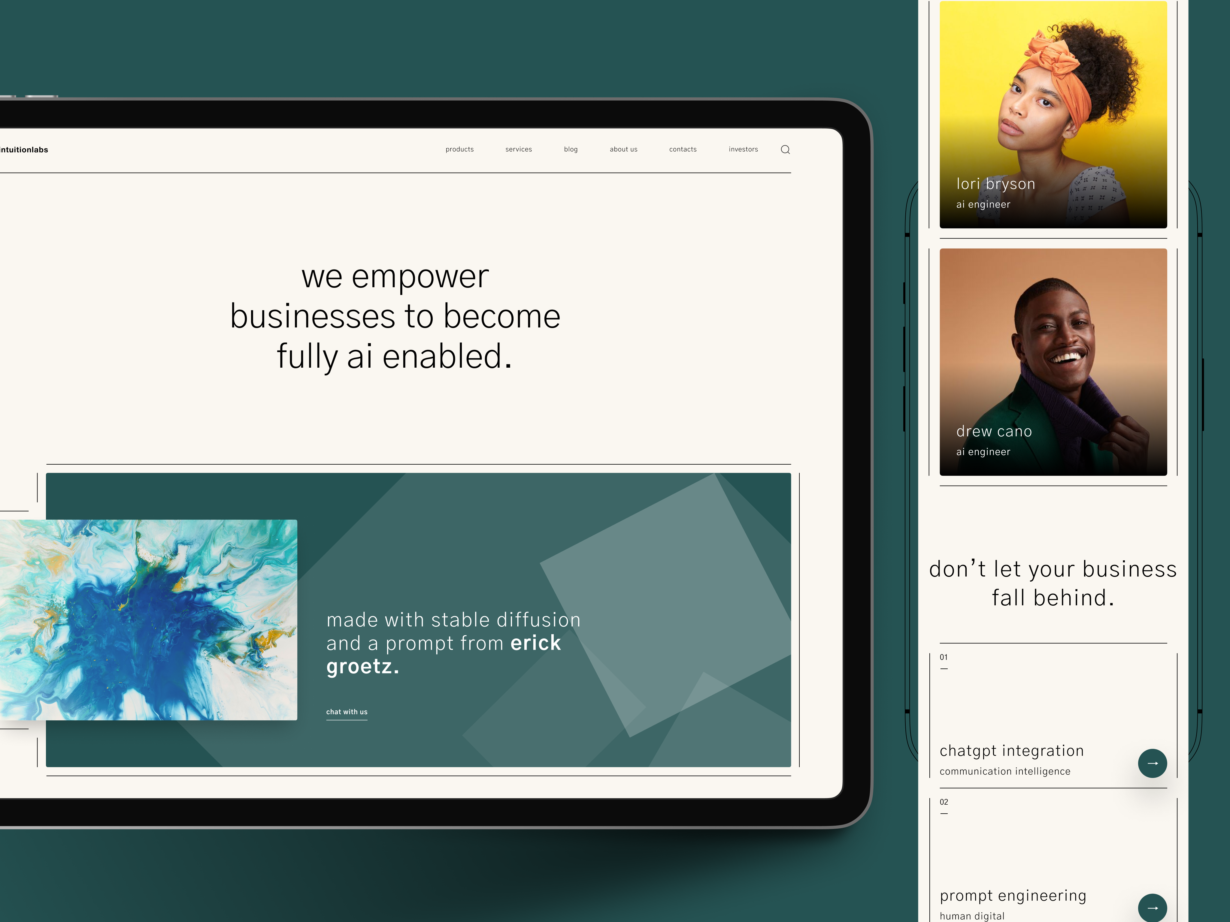 website for ai prompt engineers anoshko clean design mockup modern ui ux web web design website