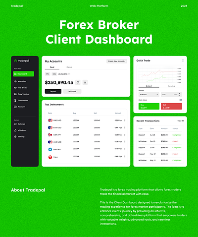 Forex Broker Client Dashboard client dashboard finance financial trading forex forex broker forex trading stock trading trading trading dashboard trading platform