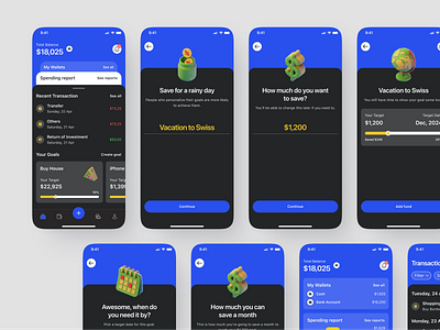 💰 FindTrackr - Financial Tracker (Goal Feature) android app app design app finance banking banking app cash clean coin dollar finance financial fintech interface ios money ui uiux wallet