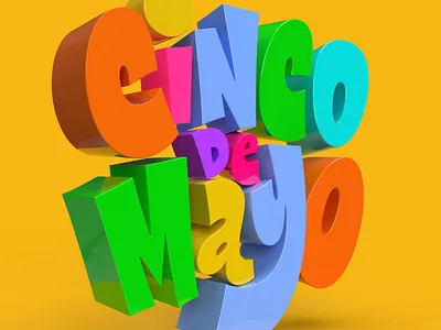 Cinco de Mayo 3D lettering 3d ad adobe advertising beach beer cocktails cuisine custom lettering design graphic design illustration illustrator lettering logo party typography wine