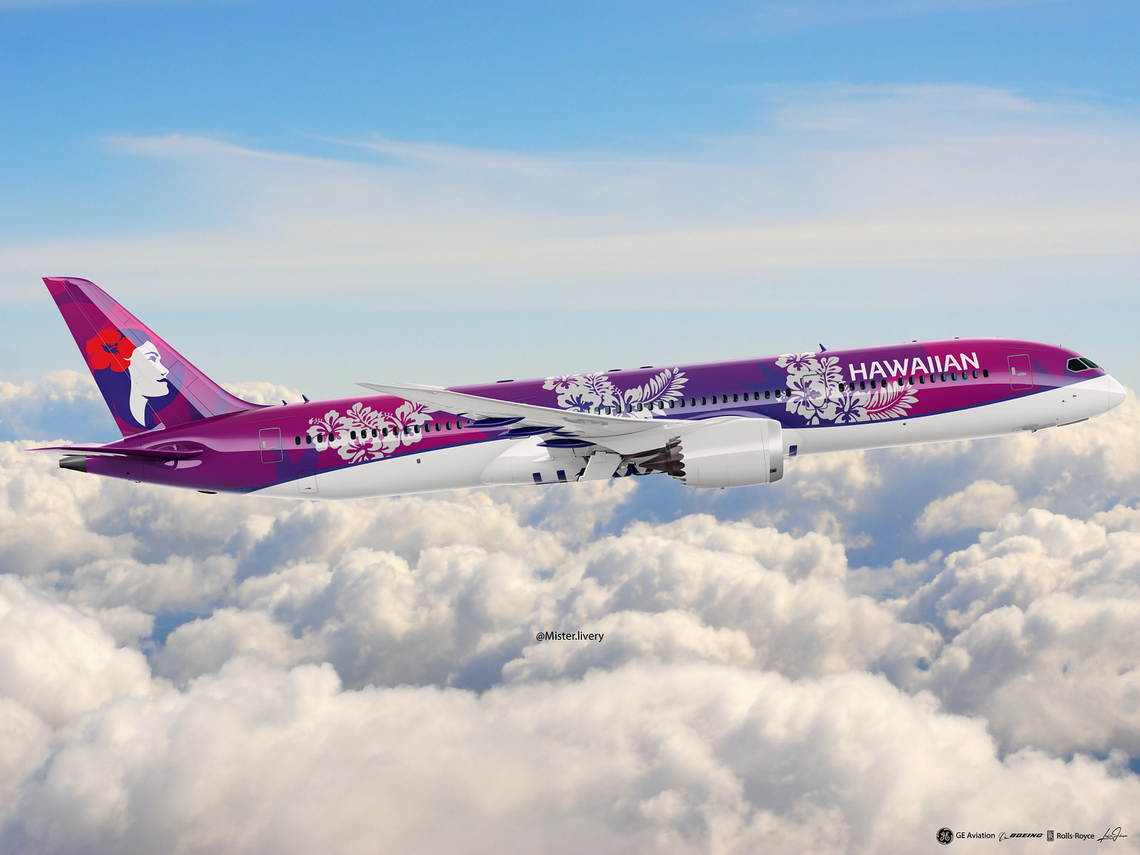 Hawaiian Airlines 787-9 Dreamliner Concept by Leslie Johnson on Dribbble