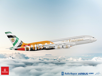 Emirates A380 "Visit Dubai" branding design graphic design logo