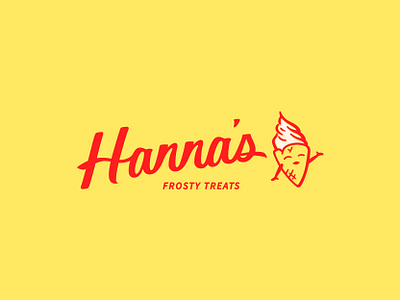 Hanna's Frosty Treats Logo branding character custom type design graphic design ice cream illustration logo rebrand retro typography vector