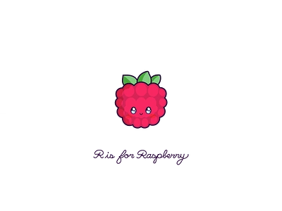 Day 134-365 R is for Raspberry cute design fruit kawaii raspberry vector