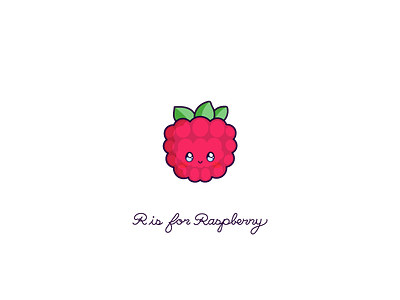 Day 134-365 R is for Raspberry cute design fruit kawaii raspberry vector