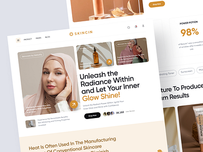 SKINCIN - Skin Care Landing Page agency beauty brown care clinic company ecommerce landing makeup massage online page profile shop skin template ui website