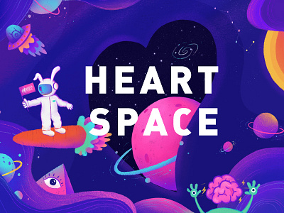 HEART SPACE app illustration ui
