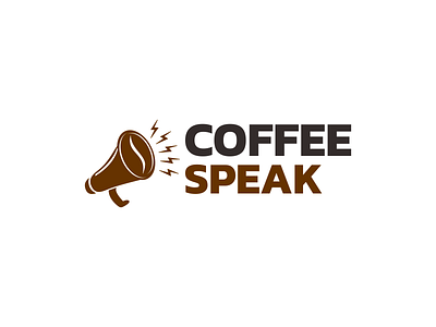 coffee speak logo app beans branding coffee design drink dual meaning graphic design icon illustration logo megaphone sound speaking ui ux vector