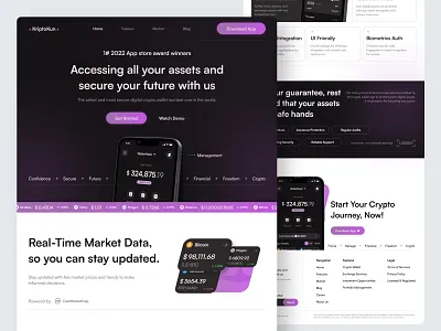 Kriptokun - Crypto Wallet Website bitcoin blockchain crypto crypto wallet crypto website digital assets digital banking exchange finance fintech investment landing page payment startup transaction ui ux web design web3 website