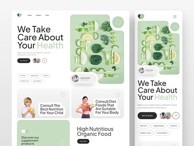 Nutrifit - Nutrition Consulting Website consultation design diet doctor food health healthyfood landing page layout lifestyle minimal mobile modern nutrition shop ui uiux ux web design website