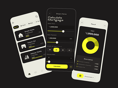 Sihome - Calculator App apartment app design digital finance home homepage layout minimalist mobile money mortgage product visual property rates real estate savings service ui ux