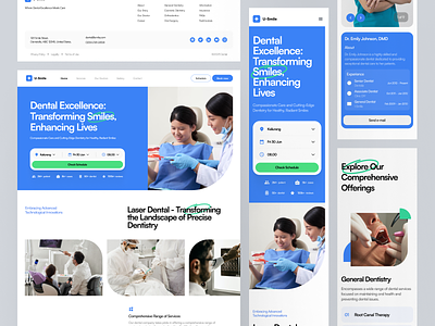 U Smile - Dental Landing Page blue clinic dental dental website dentist dentistry doctor health landing landing page medical website minimalist slab slabdsgn teeth tooth tooth care ui website