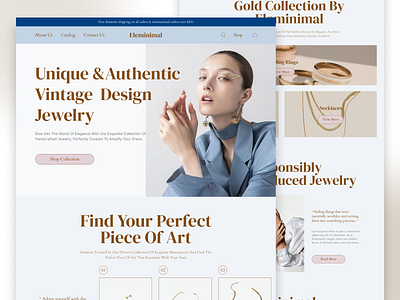 Jewerly Landing page about us colactions page fashion homepage jewerly landing page minimalist online store product design website