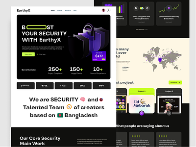 Security Agency Landing Page branding cyber threats cybersecurity agency data privacy data security digital earthycolor homepage mockup network security ui ui ux website
