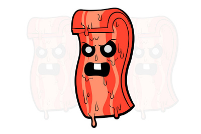 Melting Sticker Cartoon Character Bacon trippy