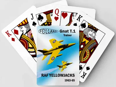 Yellowjacks Playing Cards adobe illustrator aircraft airplaner airshow aviation design folland gnat graphic design historical illustration jet jet trainer military raf royal air force trainer yellow yellowjacks