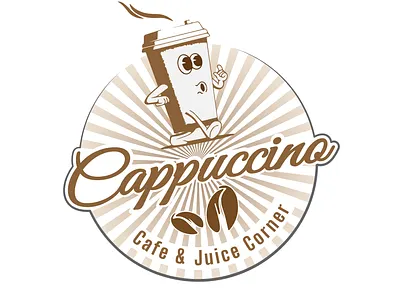 Cappuccino cafe & Juice Corner branding business logo café logo company logo food business logo juice bar logo restaurant logo