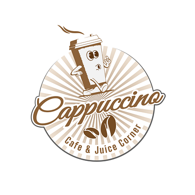 Cappuccino cafe & Juice Corner branding business logo café logo company logo food business logo juice bar logo restaurant logo
