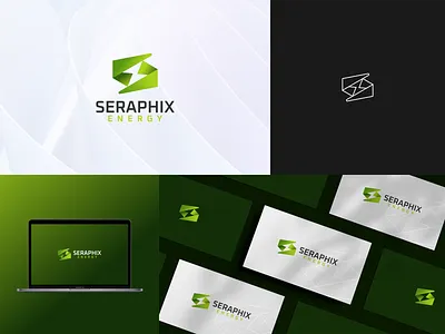 Seraphix brand guidelines brand identity branding company logo consultant energy company engineering graphic design green icon identity industries lightning logo logo designer minimal minimalist logo oil and gas startup logo vector