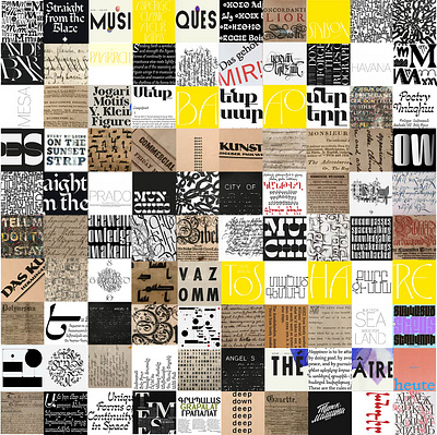 Type as Shape, 100 Squares animation collage negative space positive space type as shape typography