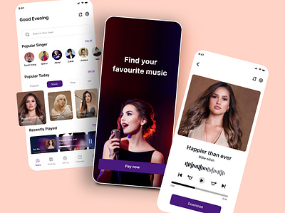 Music mobile app app app design audiobook design digital graphic design ios mobile mobile app mobile app design music music app music app design music mobile app music played popular app product design ui ui kits ux