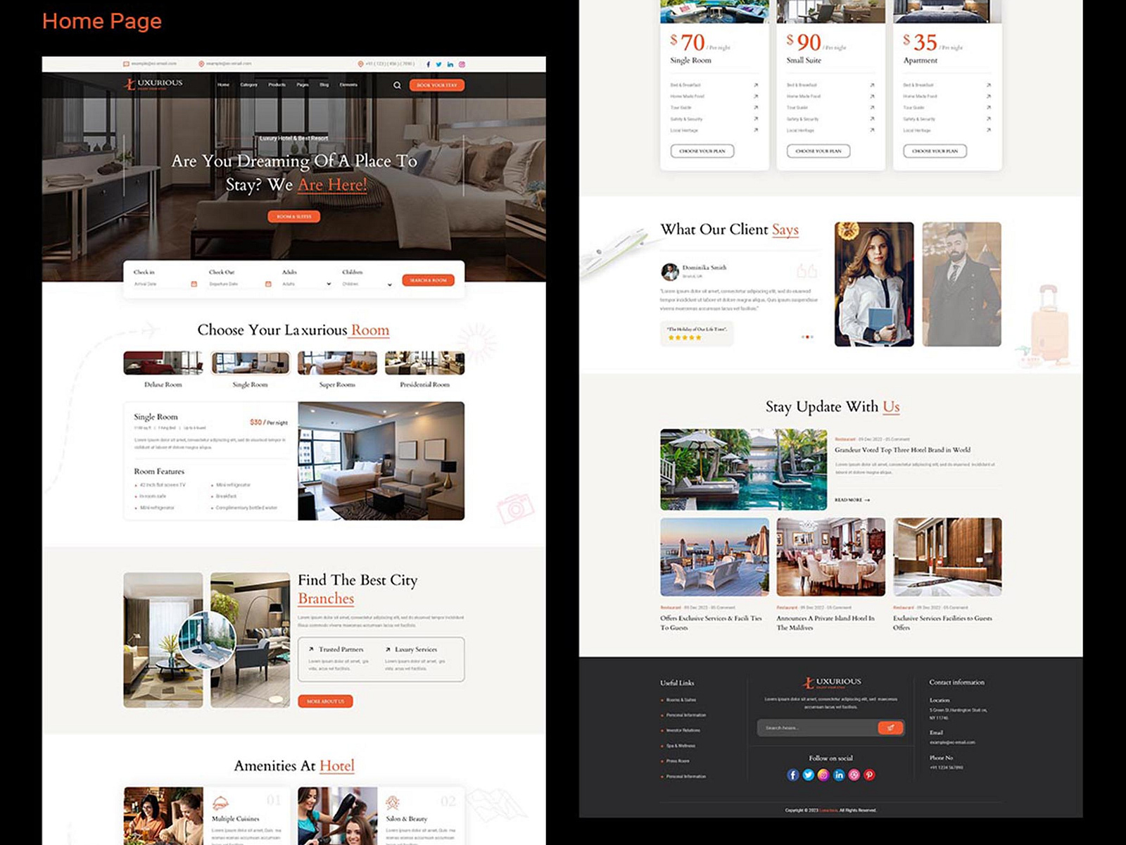 Luxurious - Hotel Booking Template by Ashish maraviya on Dribbble