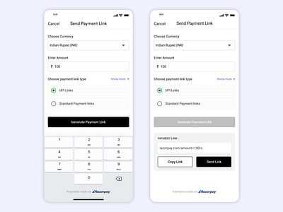 Merchant Payment links payments product design ui