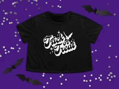 Trick or Treat | Celestial Bat Tee black bat brand illustrator celestial bat goth clothing gothic clothing graphic tee designer groovy typography halloween bat halloween night harvest festival monster purple nostaligia paper bats pumpkin patch outfit retro type silver stars starry night trick or treat night vintage style type whimsigoth tee