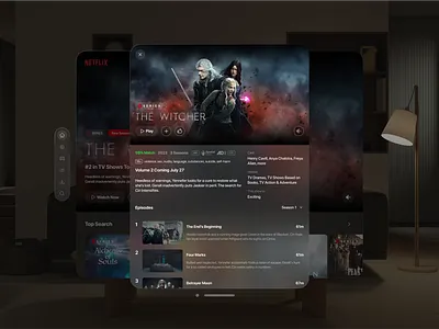 Apple Vision Pro Spatial Design Concept for Netflix spatial concept