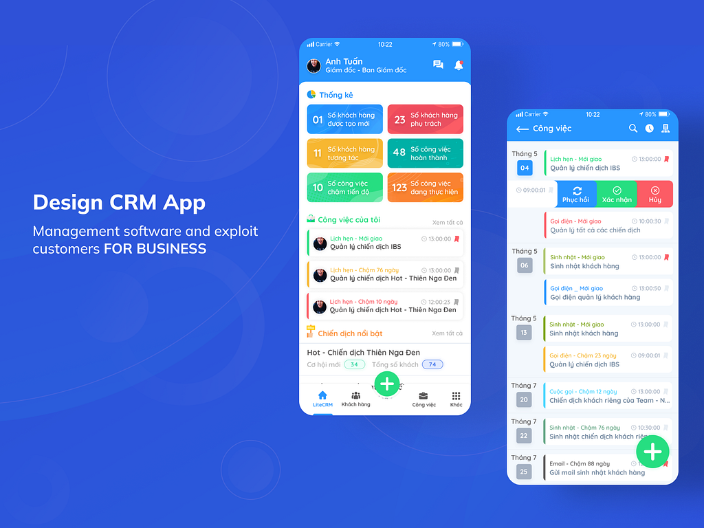 CRM Mobile App by Tuyen Alice on Dribbble