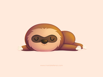 Sleeping Sloth cartoon character children cute dreams illustration kawaii kidlit kids mascot mexico perezoso sleep sloth