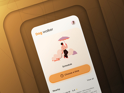 Daily UI : Dog walker app app daily ui design dog walker minimal redesign ui ux