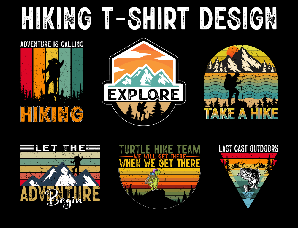 HIKING Tshirt Design Template by Afrin Rakhi on Dribbble