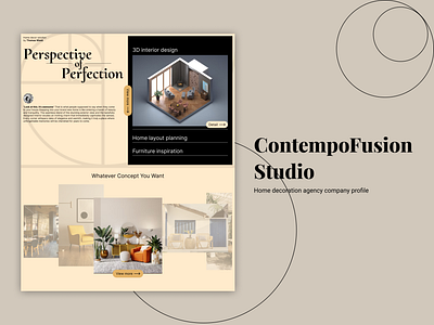 ContempoFusion Studio - Home decor agency company profile web UI company profile home decoration agency landing page uidesign web design