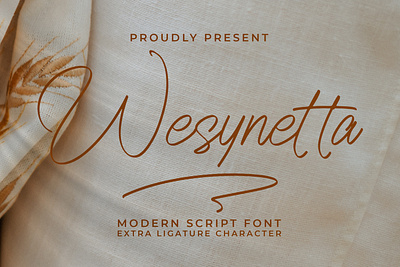 Wesynetta - Modern Script Font graphic