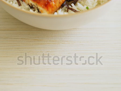 Eel rice bowl or unagi rice bowl - Japanese food style grilled eel