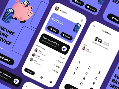 Finance Management Mobile App animation app banking branding design ewallet figma finance graphic design illustration mobile app motion graphics typography ui uiux